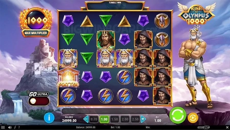 Exciting slot machine game with coins and vibrant graphics